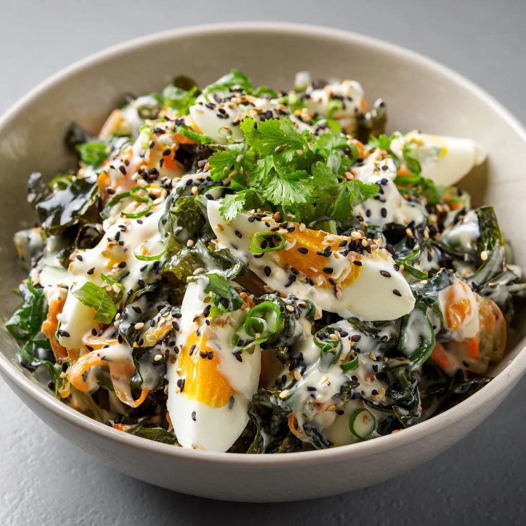 Plat frais avec carottes râpées germes de soja coriandre et une vinaigrette parfumée au sésame et soja