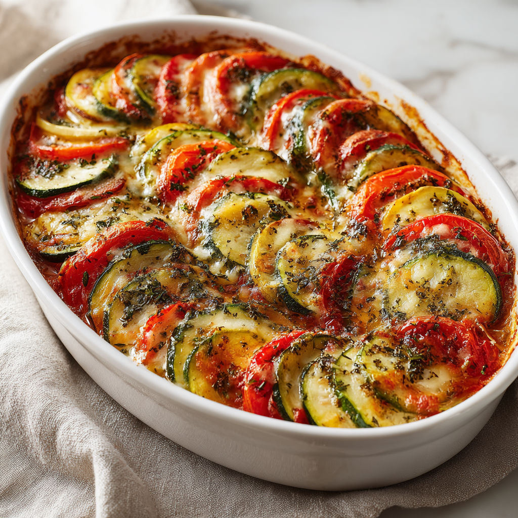 Gratin courgettes doré et ultra moelleux avec sauce tomate maison