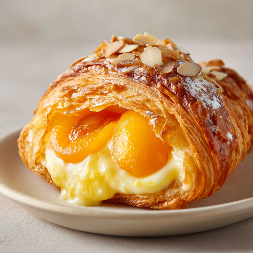 Croissants tournants aux abricots et crème à la vanille toute douce.