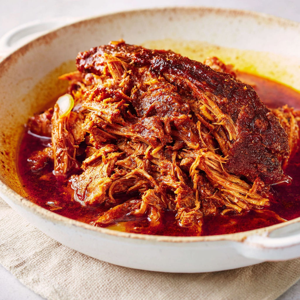 Un plat de porc mijoté avec une sauce chipotle savoureuse.