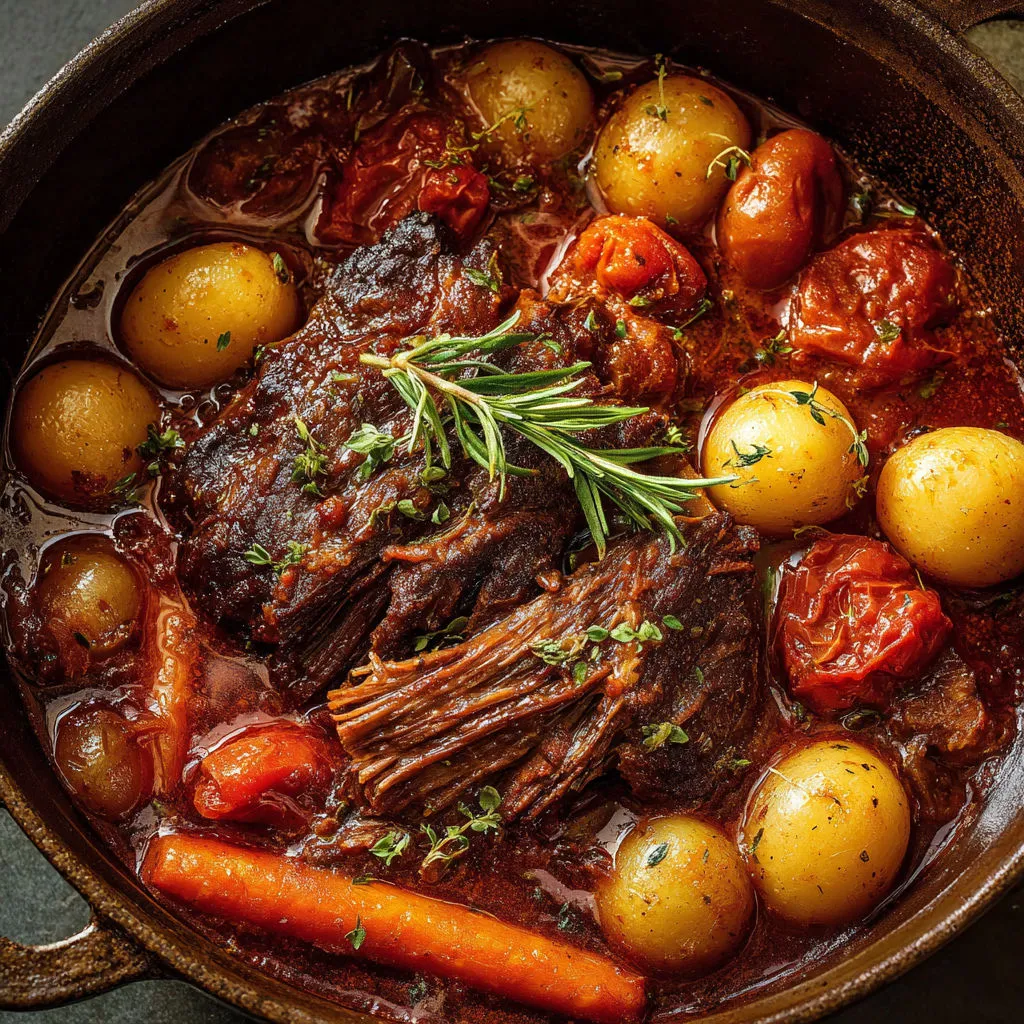 Un plat de boeuf braisé inspiré d'Italie.