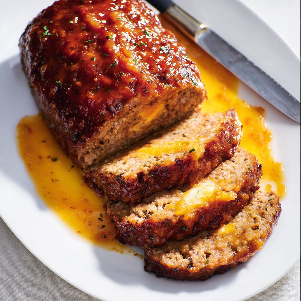Pain de viande hyper tendre avec cheddar et duo bœuf-porc.