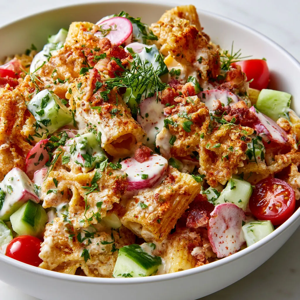 Salade ultra croustillante avec parmesan et légumes frais.
