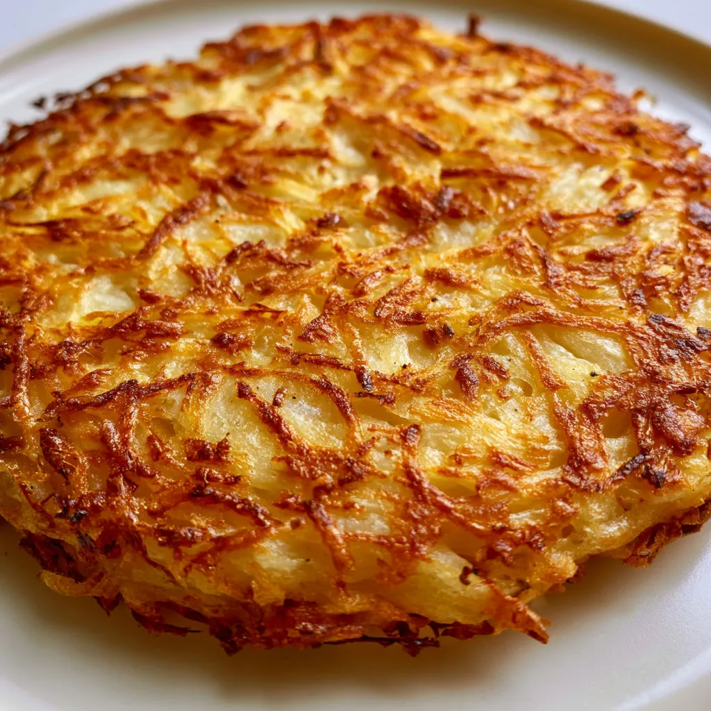 Vieille galette de pommes de terre croustillante maison.