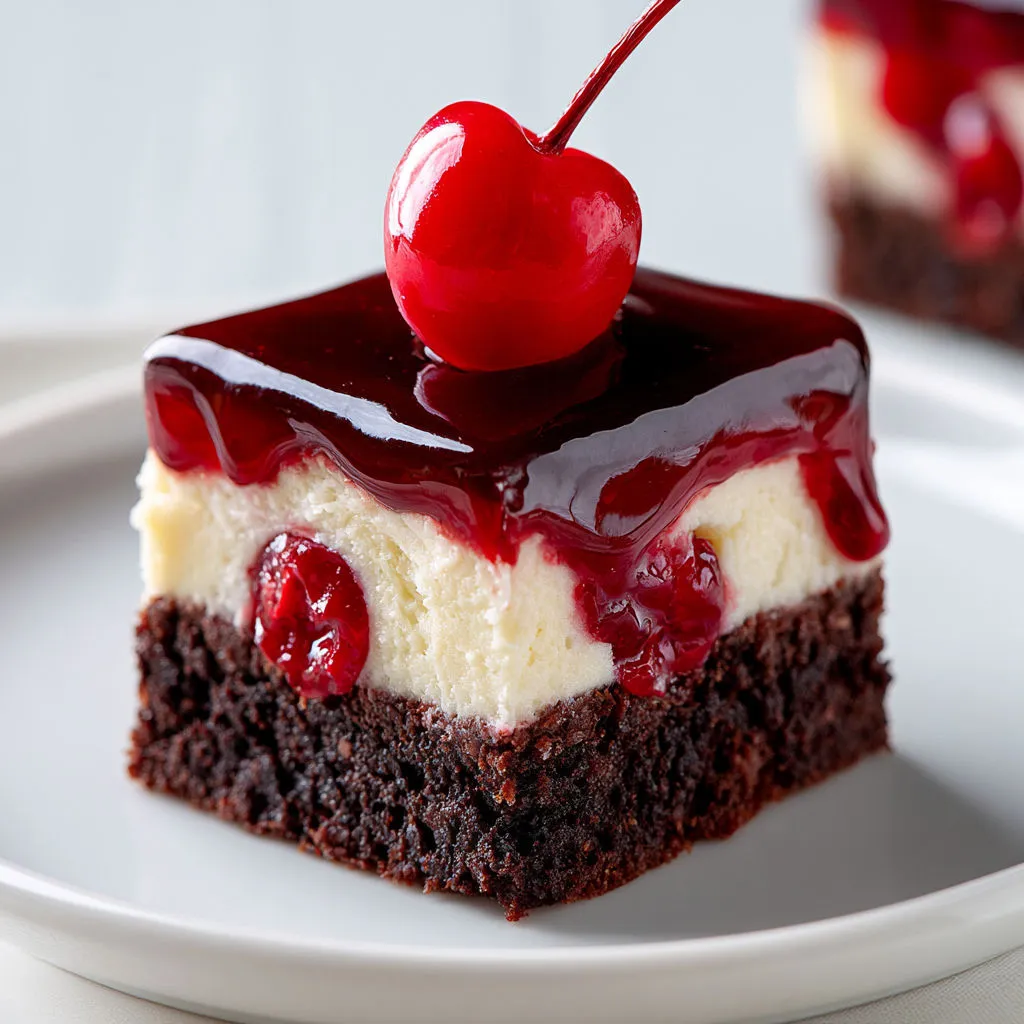 Brownie Cheesecake fondant aux Cerises, Double Texture À Tomber.