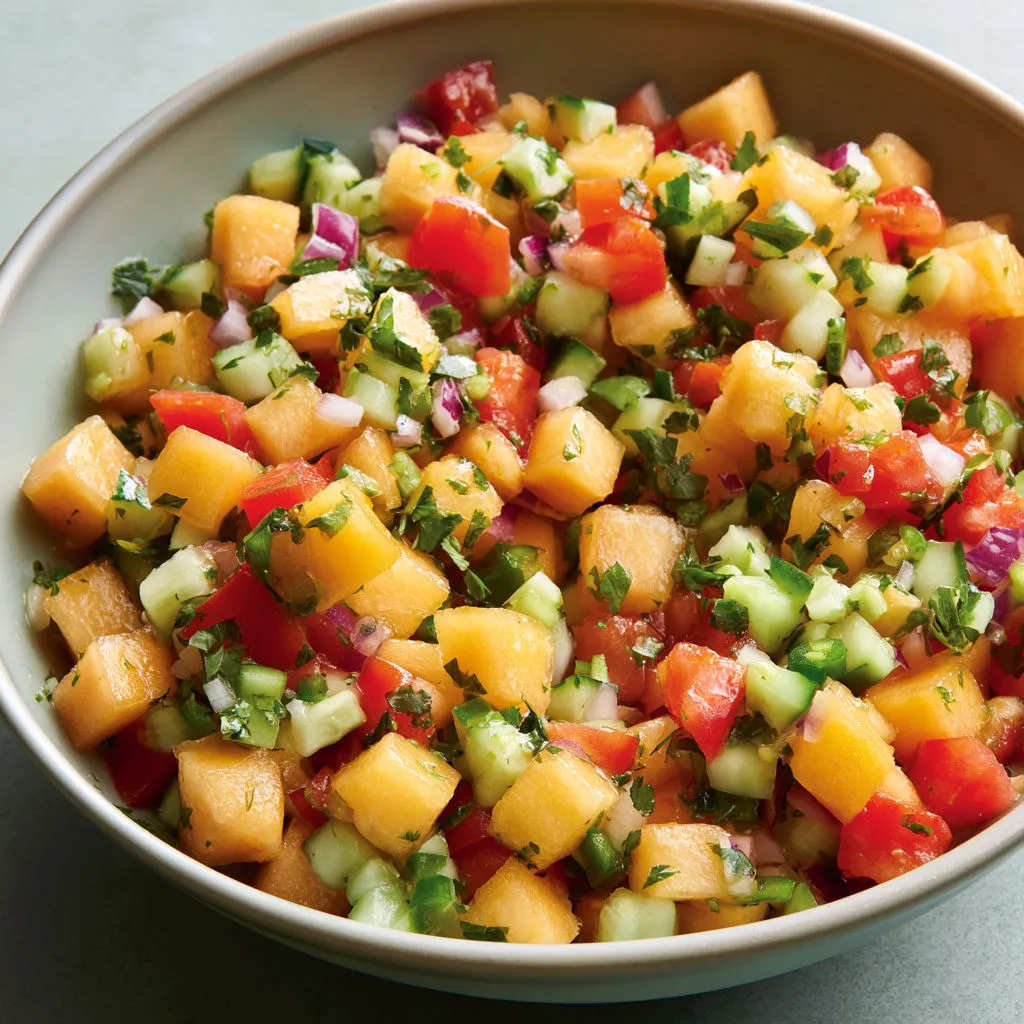 Salsa tropicale cantaloup, tomate et piment