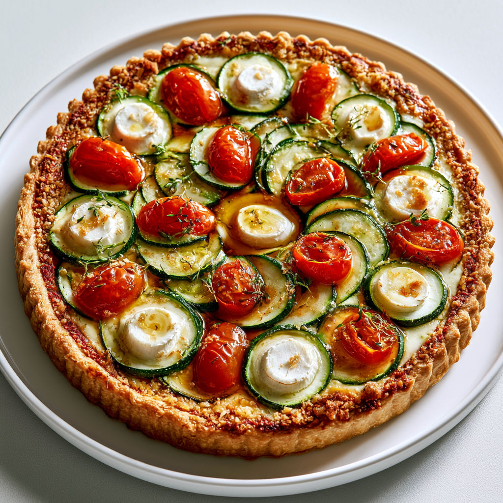 Tarte légère courgettes, tomates, chèvre
