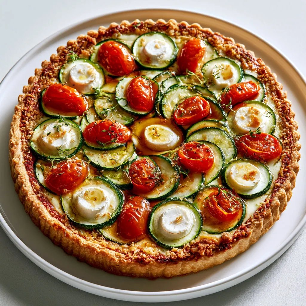 Tarte légère courgettes, tomates, chèvre
