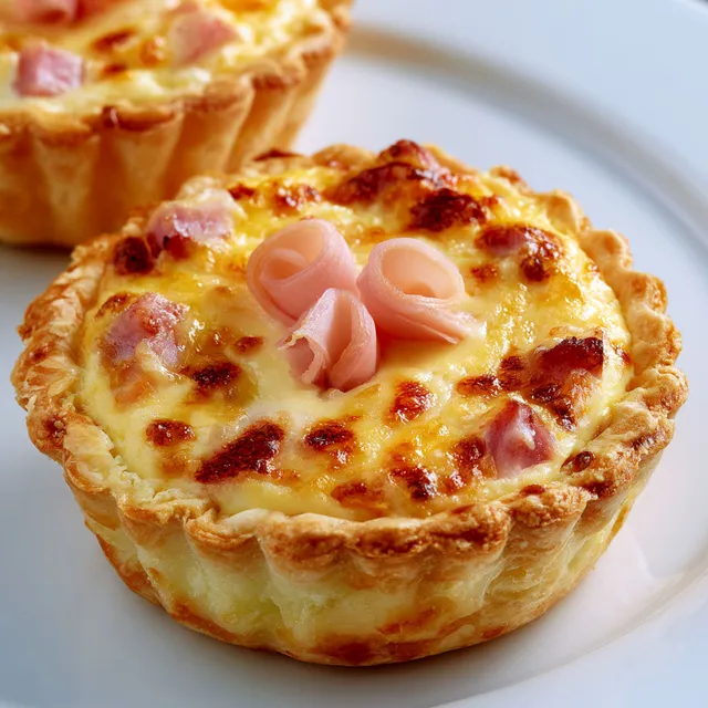 Cake salé individuel au fromage et jambon.