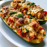 Courgettes fondantes au Poulet et Fromage Doré