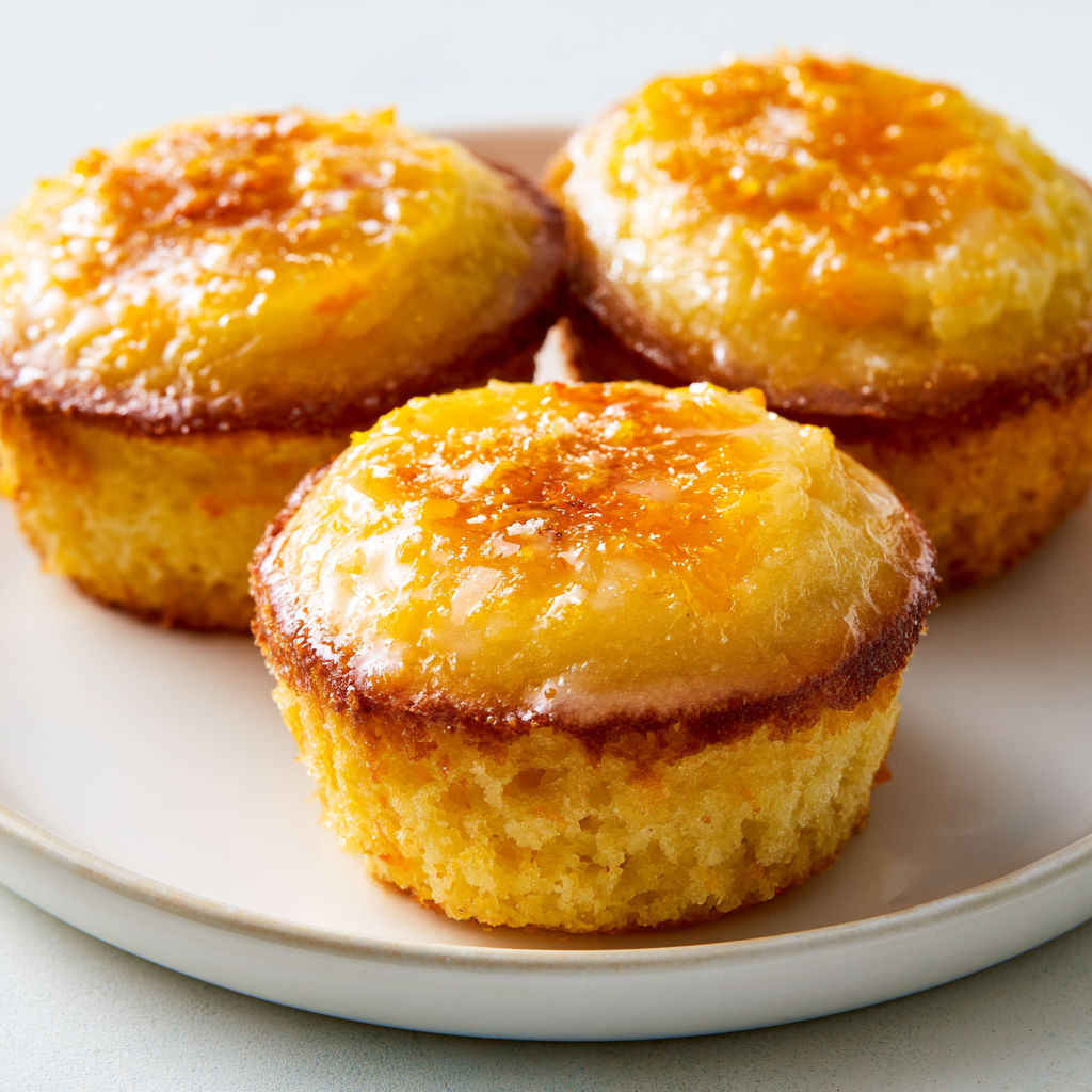 Gâteau tendre orange citron, glaçage fruits frais.
