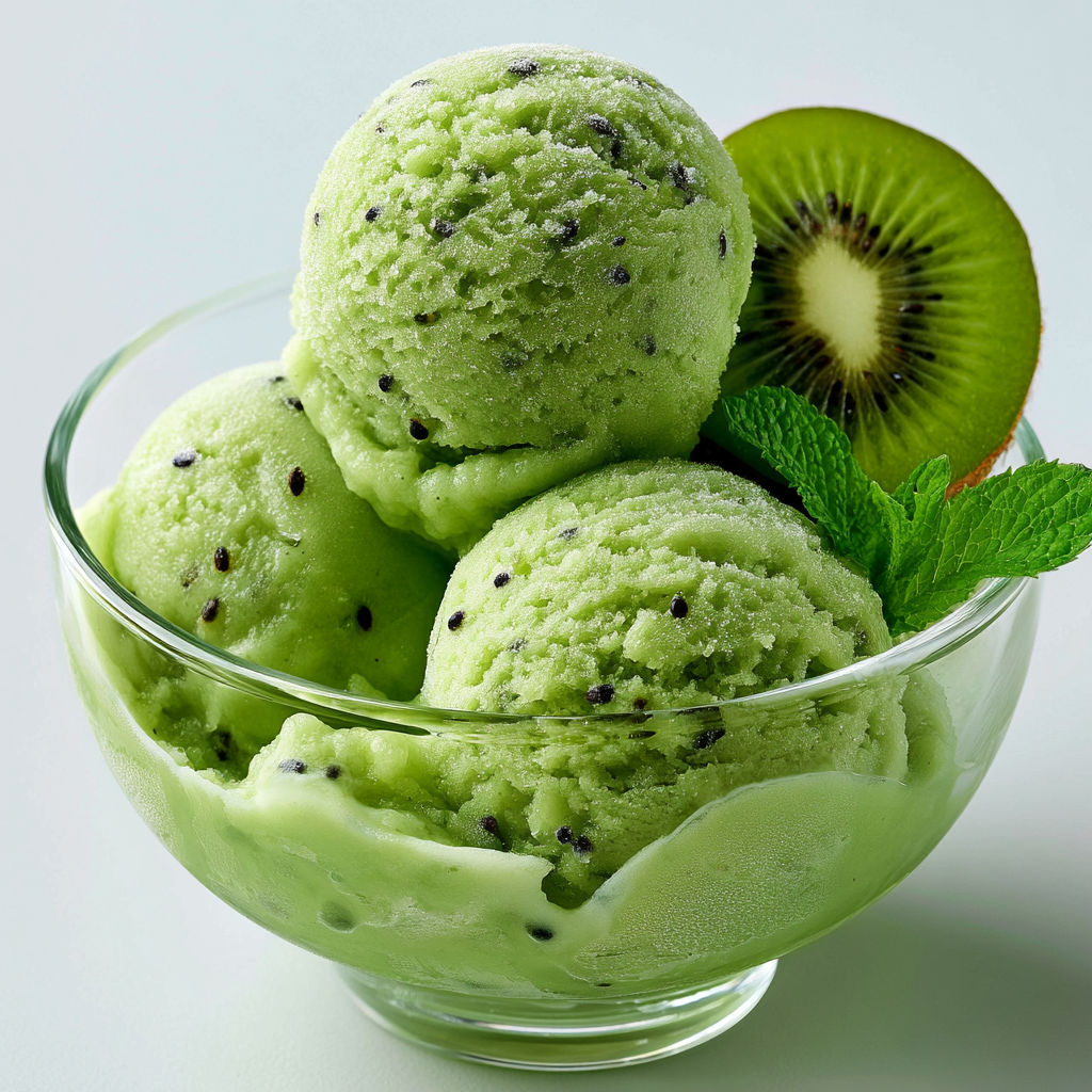 Sorbet Kiwi Menthe Frais Maison, Intense et Coloré.