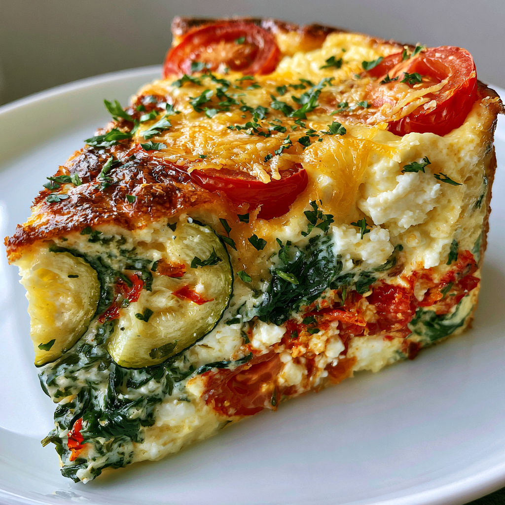 Tarte Ultra Légère Été Courgettes Tomates Épinards.