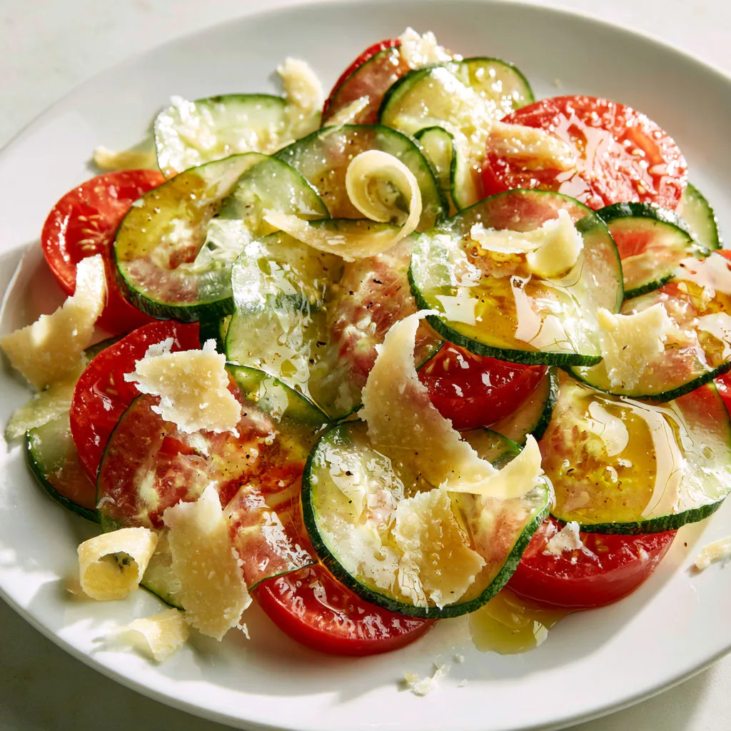 Courgettes marinées avec citron, légères et parfaites pour un repas d'été.
