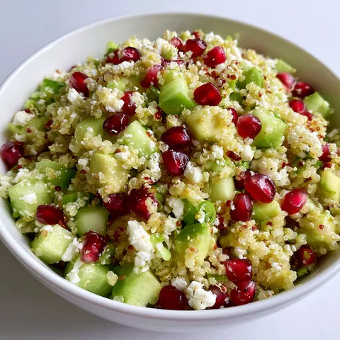 Un bol rempli de quinoa, avocat, feta et grenade.