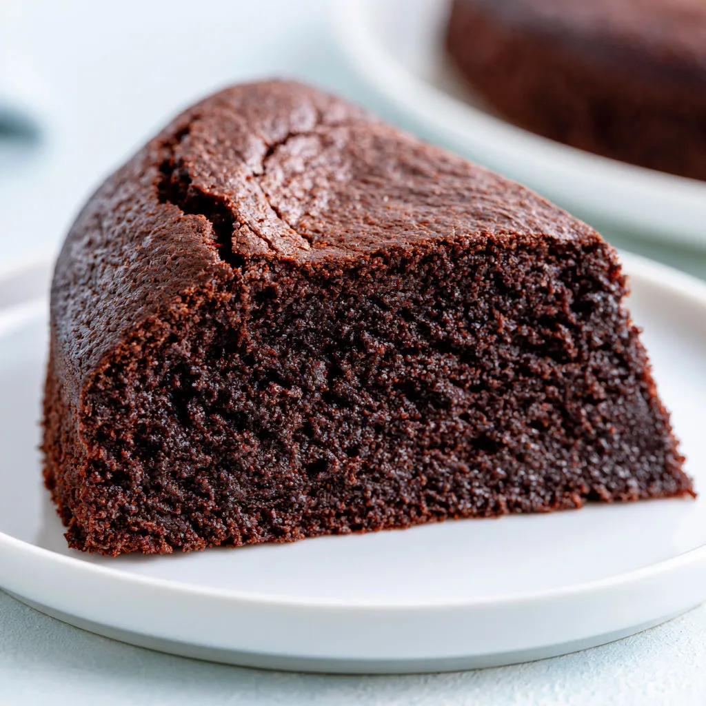 Part de moelleux chocolat sans œufs bien gourmand.