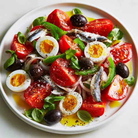 Salade niçoise revisitée avec inspiration méditerranéenne