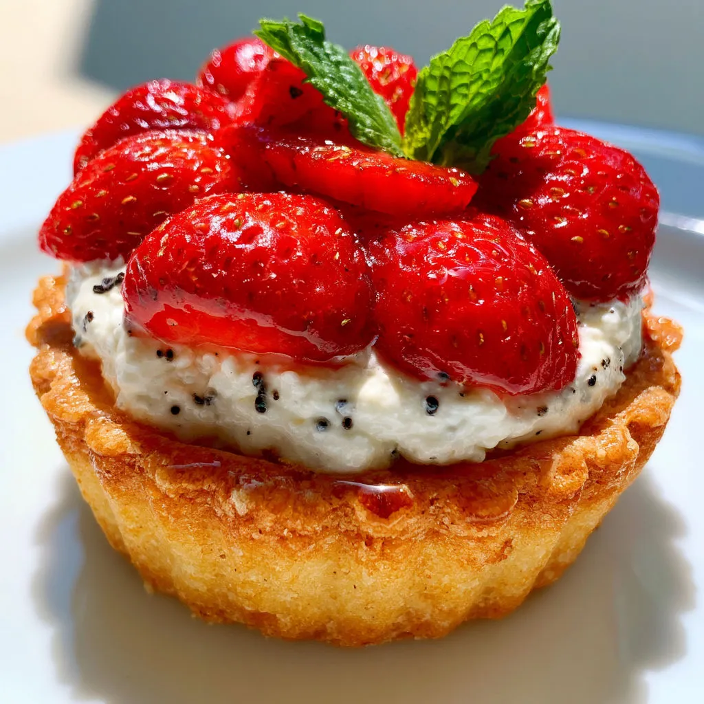 Superbe tarte sablée maison aux fraises fraîches et crème douce vanille.