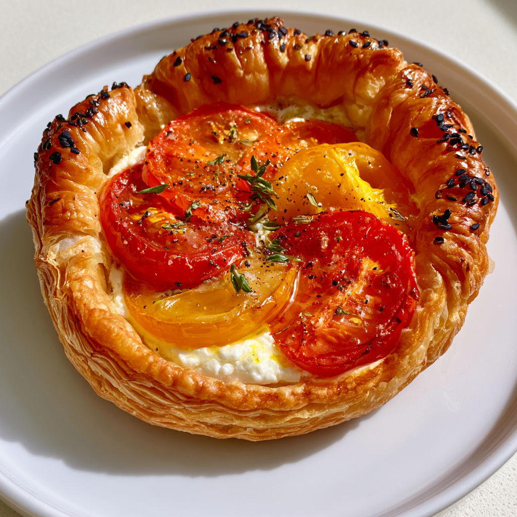 Mini bouchées feuilletées tomates cerises et ricotta ultra croustillantes prêtes en 20 minutes.