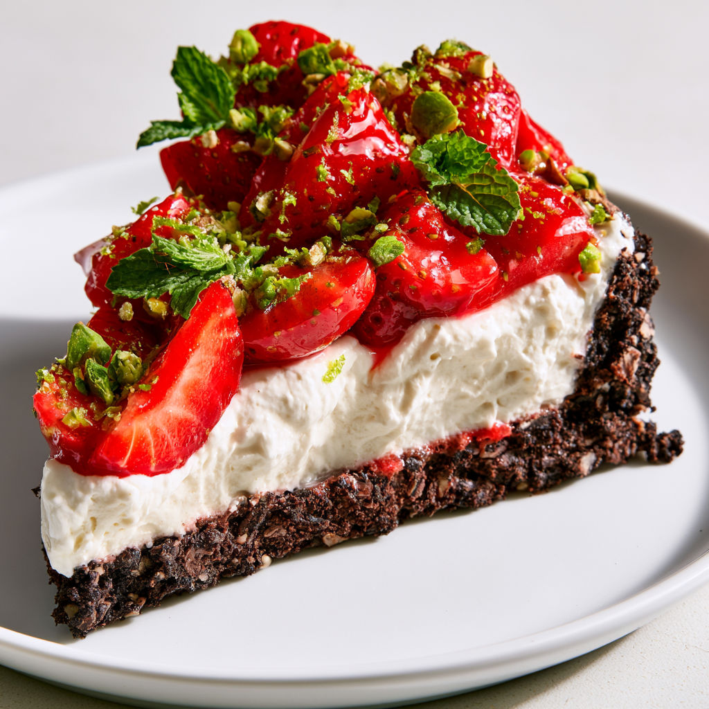 Dessert frais aux fraises, parfait pour les repas ensoleillés.