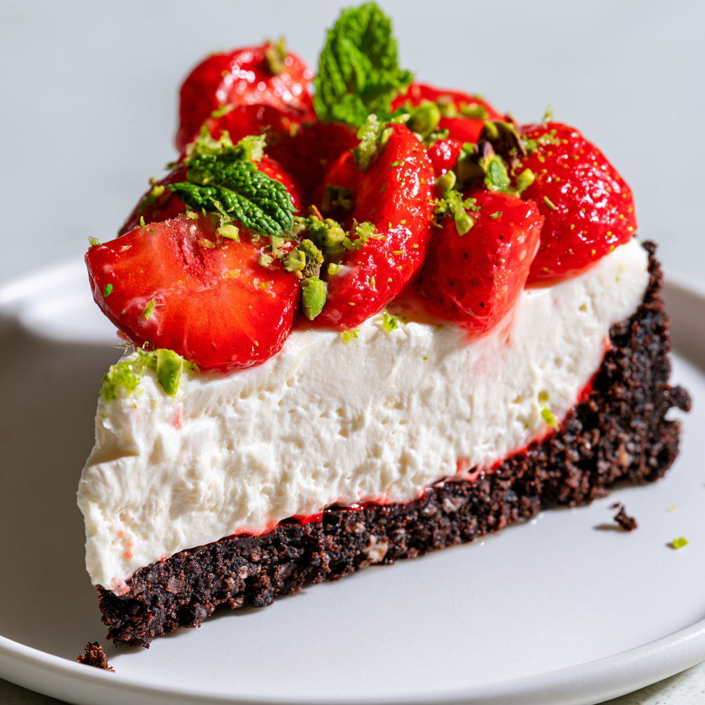 Gâteau frais aux fraises et crème légère parfait pour les journées ensoleillées.