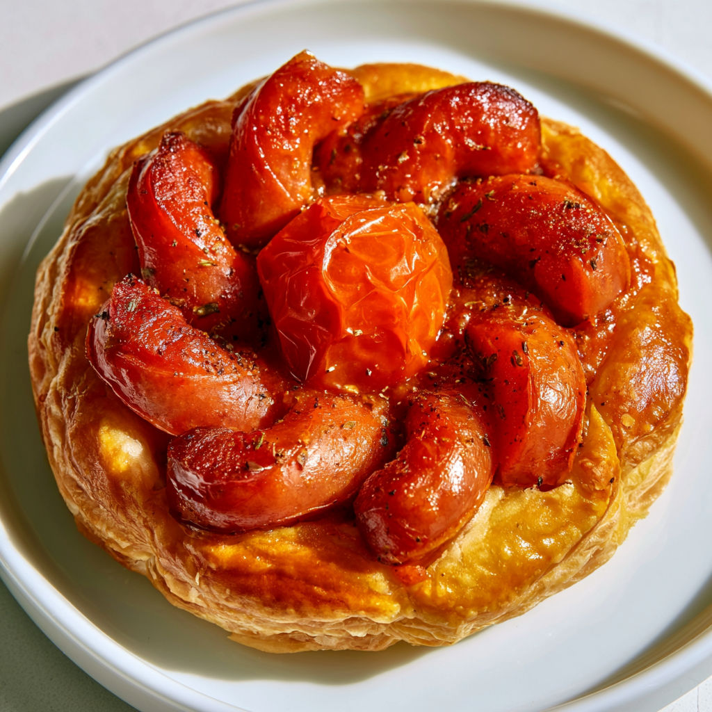 Petits feuilletés chorizo tomate à la pâte dorée et bien croustillante.
