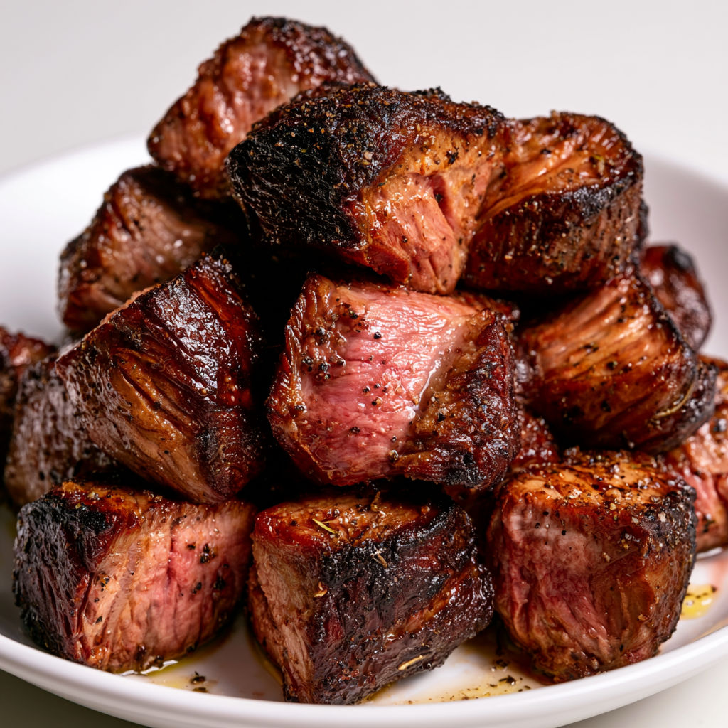 Bœuf grillé accompagné de poivrons sur une assiette.