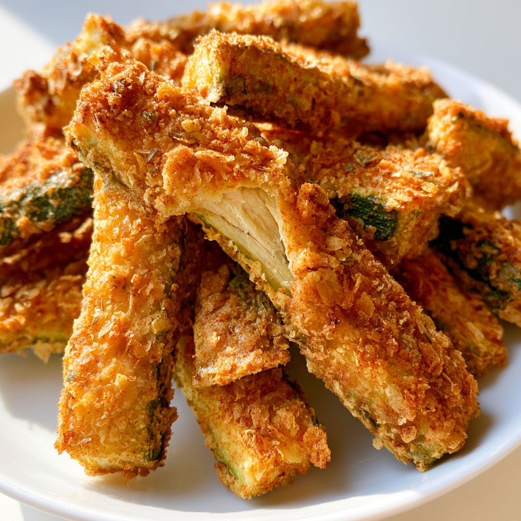 Des courgettes panées dorées au four, version vegan et sans gluten pour régaler tout le monde !