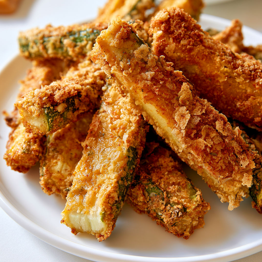 Bâtonnets de courgette croustillants vegan, stars de l’apéro entre amis.