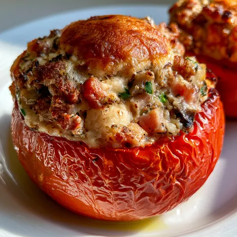 Tomate farcie dorée et goûteuse signée Anne-Sophie Pic.