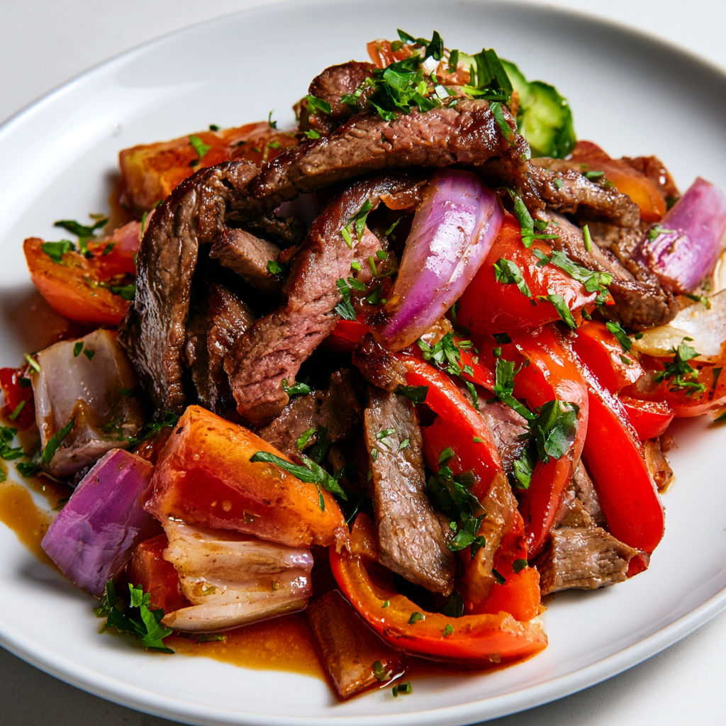 Lomo saltado péruvien traditionnel aux saveurs qui régalent.