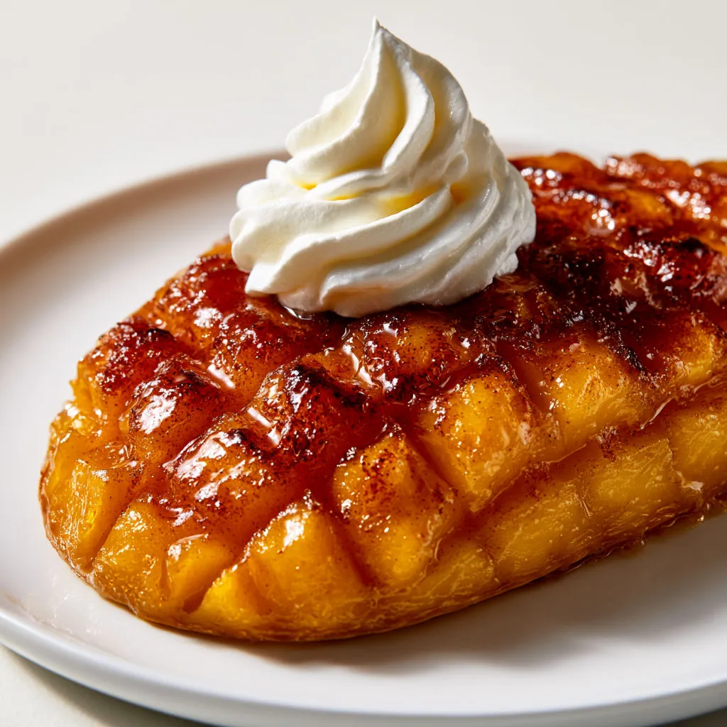 Mangue caramélisée en 5 minutes, prête à être dégustée.