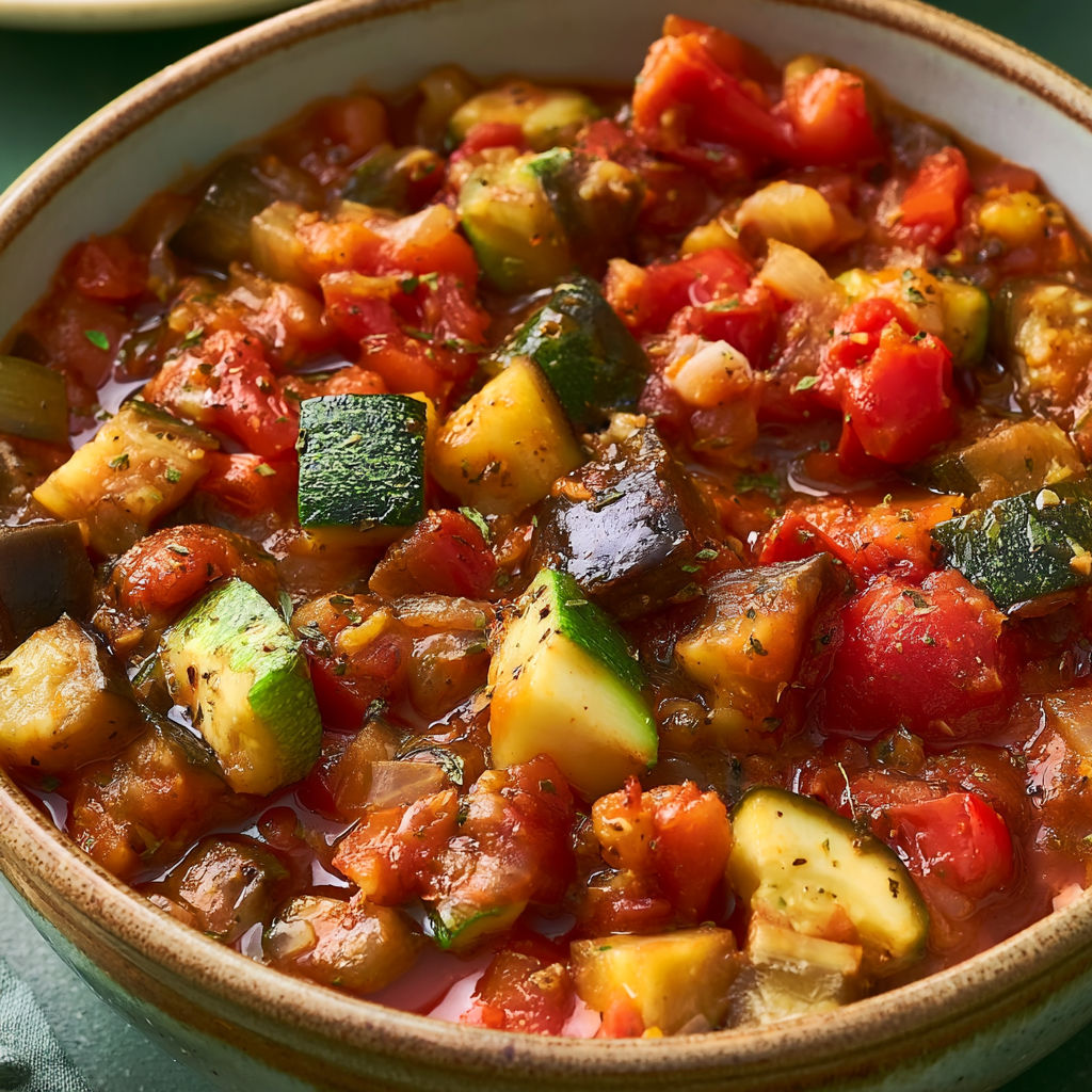 Plat de ratatouille maison au Cookeo, simple et rapide.
