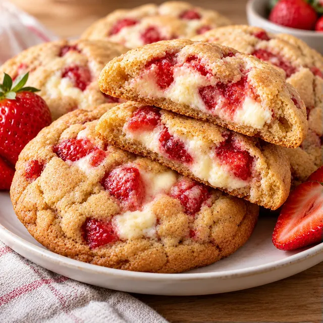 Cookies moelleux aux fraises