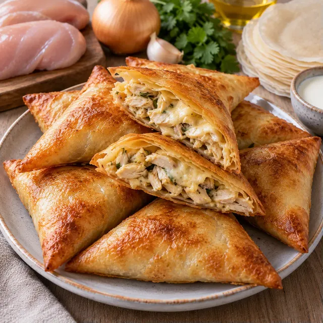 Bricks poulet fromage croustillants