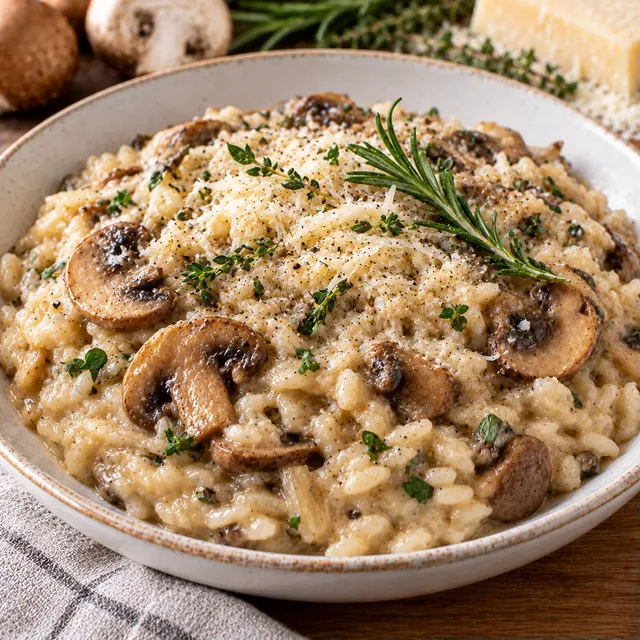 Risotto savoureux aux champignons