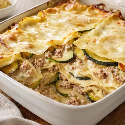 Lasagnes courgettes saucisses