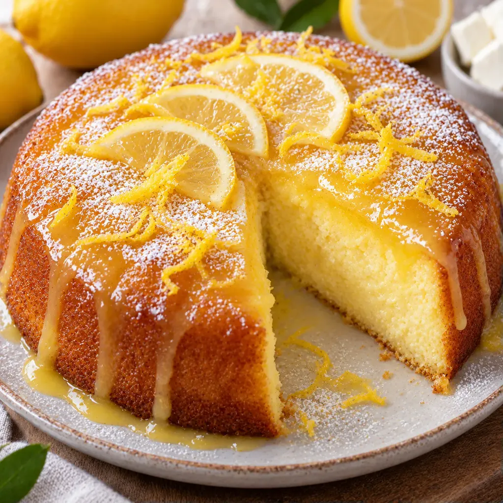 Gâteau fondant citron vanille