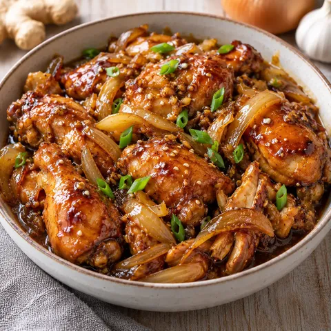 Poulet tendre en sauce teriyaki