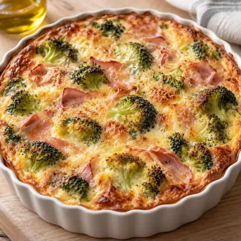 Brocoli et jambon au clafoutis
