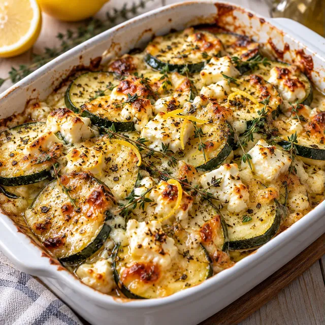Feta et courgettes au gratin