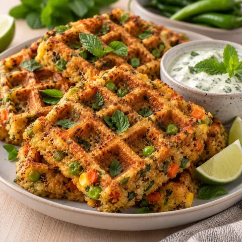 Quinoa et légumes en gaufres