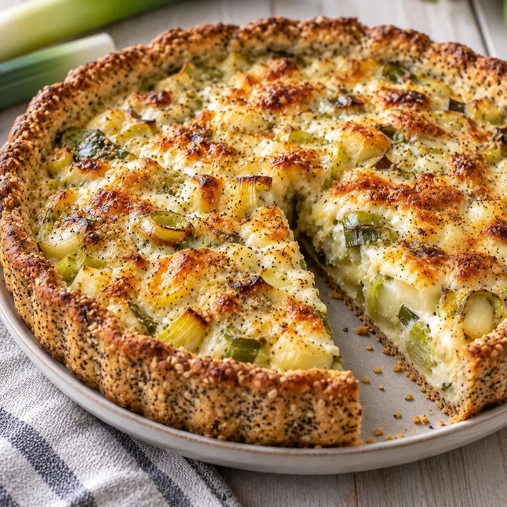 Tarte simple poireaux et gruyère