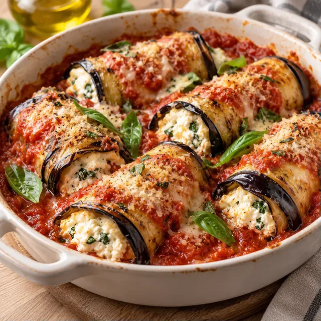Roulades aubergines ricotta