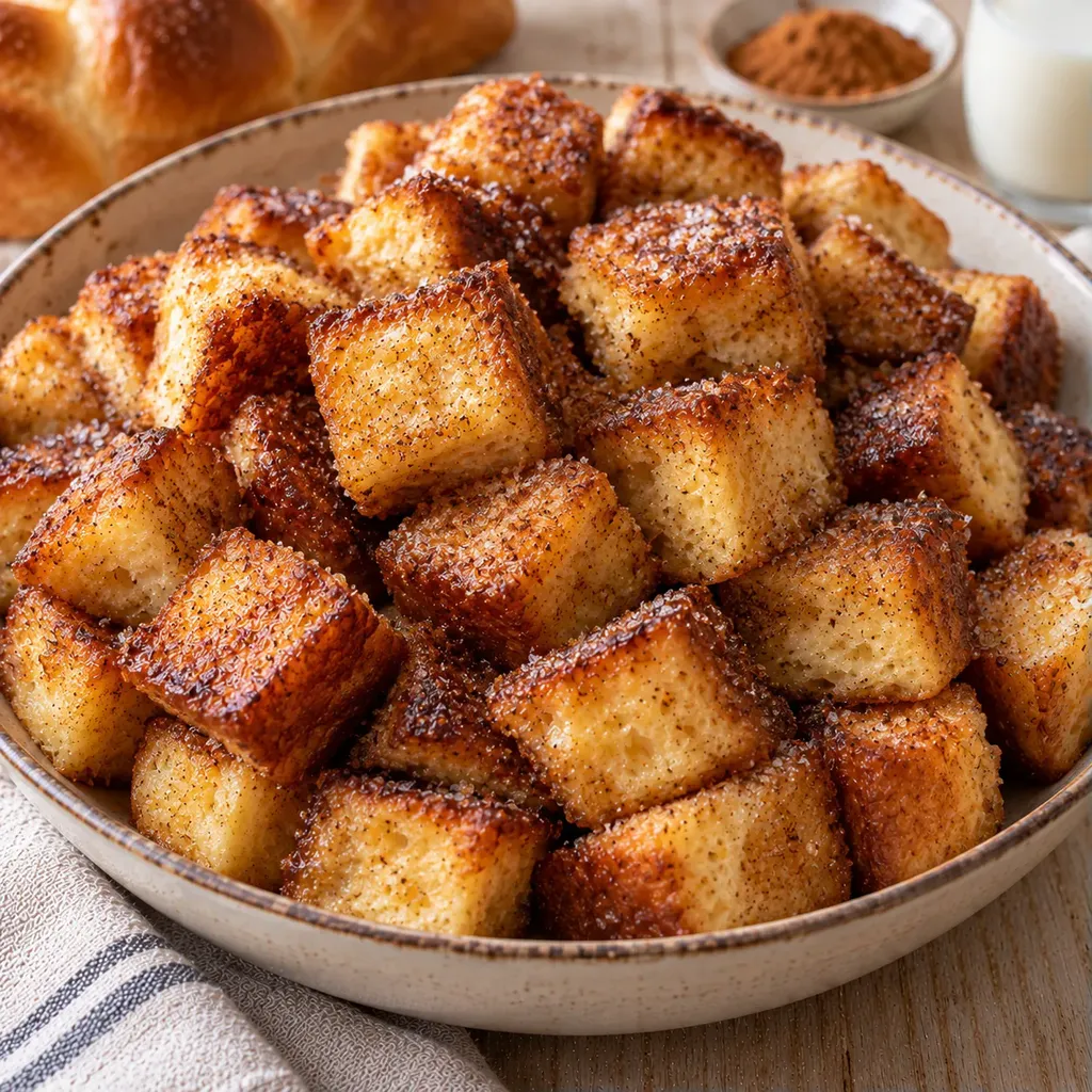 Cubes de brioche dorée