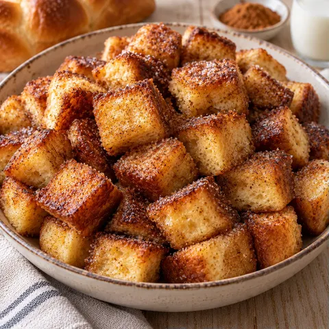 Cubes de brioche dorée