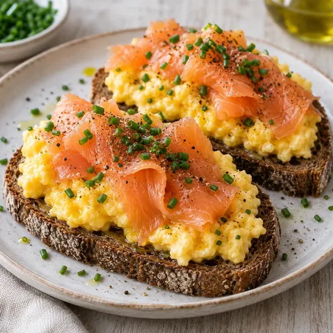 Tartine saumon œufs