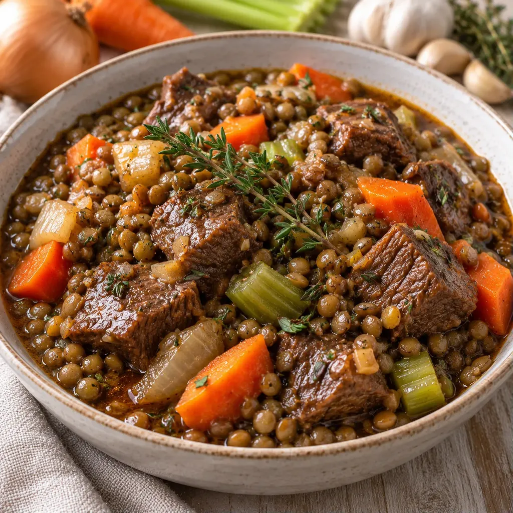 Bœuf aux lentilles épicées