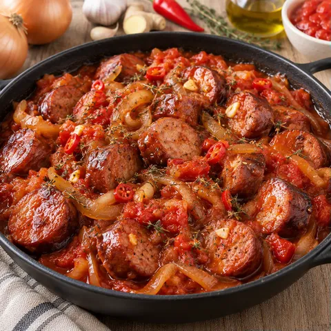 Rougail Créole Saucisses Fumées