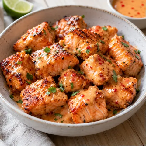 Saumon croustillant, sauce épicée
